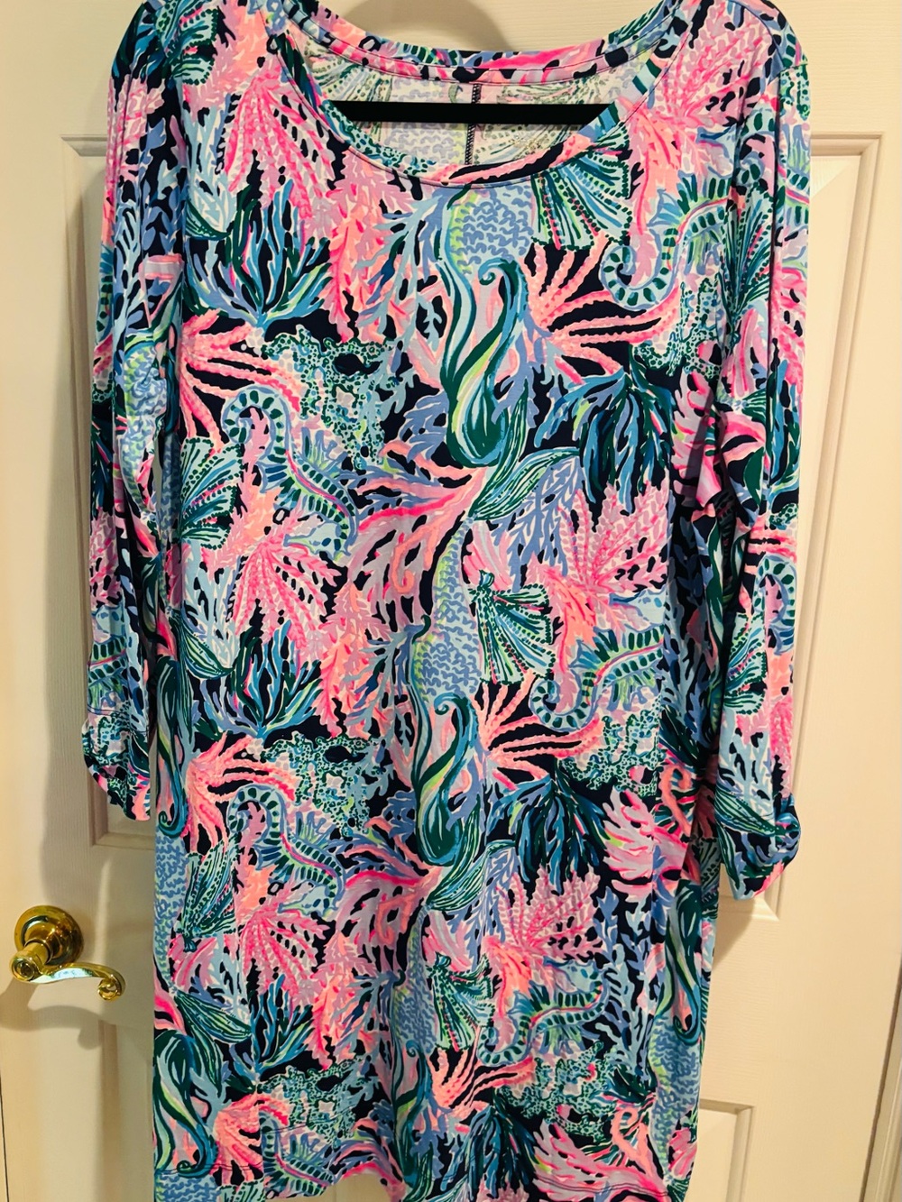 Lilly Pulitzer Tropical Coral-Print Dress in Pink, Blue & Green